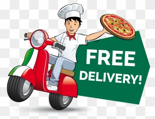 Free Delivery - Transparent Pizza Delivery Png Clipart