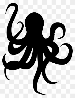Silhouette Octopus Vector Graphic Octopus Tentacles Clipart