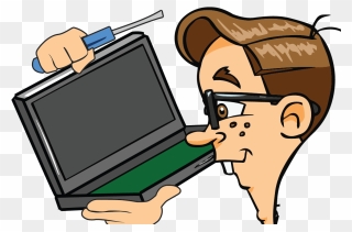 Pc Clipart Computer Study - Computer Technician Cartoon Png Transparent Png