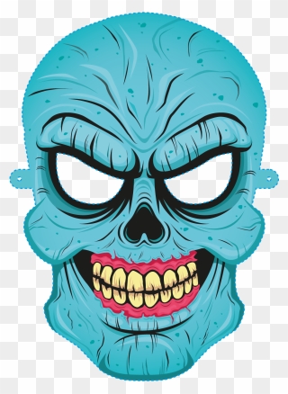 Transparent Evil Face Clipart - Mascara Monstro Azul - Png Download