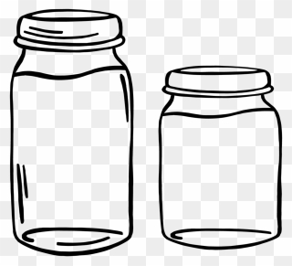 #jars #outlines #glassjar - Glass Bottle Clipart Black And White - Png Download