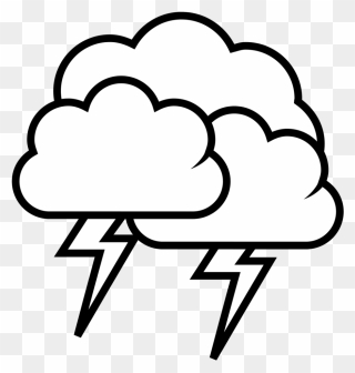 Black And White Weather Forecast Icon For Thunder Vector - Lightning Clipart Black And White - Png Download