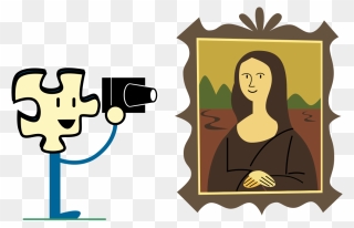 Puzzly Taking A Photo Of The Mona Lisa - Draw Mona Lisa Easy Clipart