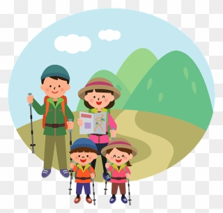 Hiking Family Clipart - Mount Ōyama - Png Download