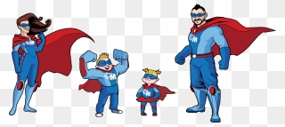 Super Hero Family Cartoon Clipart