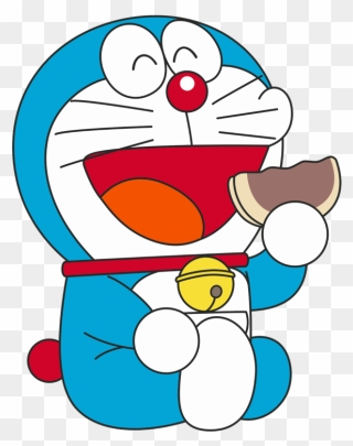 Area Nobi Doraemon Dorayaki Line Nobita - Doraemon Eating Dora Cake Clipart