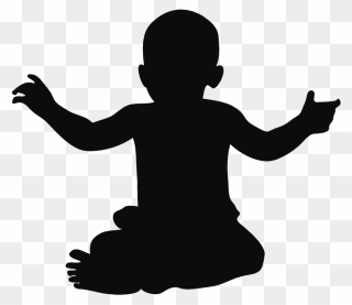 Baby Silhouette Sitting Up - Baby Sit Silhouette Png Clipart