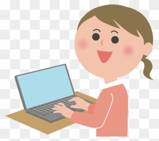 Transparent Old Computer Png - Girl Computer Clipart