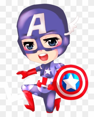 Captain America Clipart Girl - Marvel Captain America Anime - Png Download
