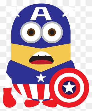Minion Captain America - Minion Superheroe Clipart