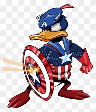 Transparent Donald Duck Cliparts - Donald Duck Captain America - Png Download
