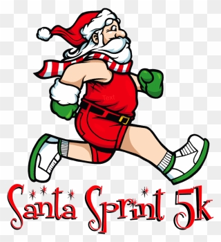 Runner Clipart Run Sprint, Picture - Santa Claus Running Png Transparent Png