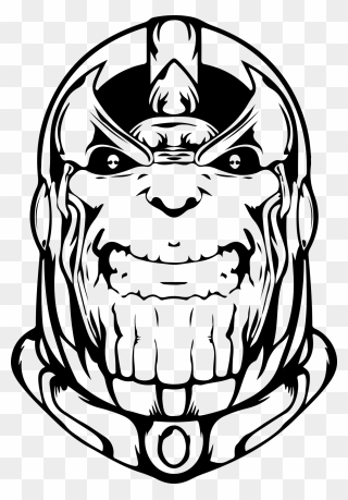 Thanos Clipart Clip Art - Thanos Black And White - Png Download