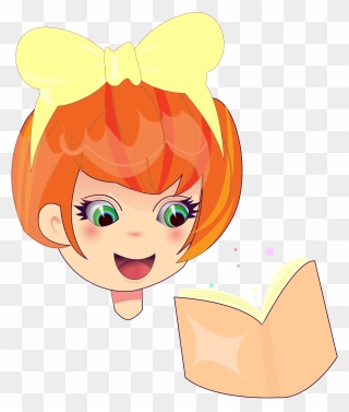 Png Cartoon Girl Book - Cartoon Clipart
