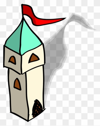 Castle Flaf Flying - Tower Clip Art - Png Download