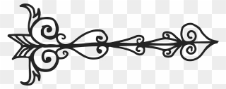 Transparent Curly Arrow Clipart - Ornate Arrow Clipart - Png Download