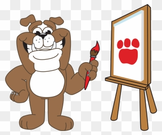 Bulldog Painting - Lion Painting A Picture Clipart - Png Download