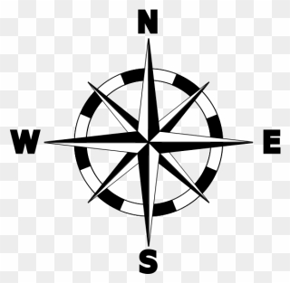 North Compass Rose Map Clip Art - Compass Rose Transparent Background - Png Download