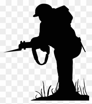 Silhouette Soldier War Military - War Illustration Png Clipart
