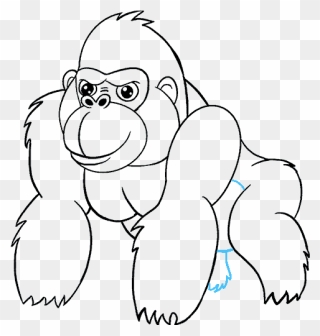 How To Draw A Cartoon Gorilla - Gorilla Drawing Clipart