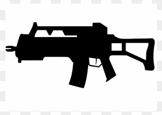 Assault Rifle Silhouette Vector Image - Weapon Clipart - Png Download