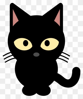 Black Cat Kitten Clip Art - Black Cat Free Clipart - Png Download