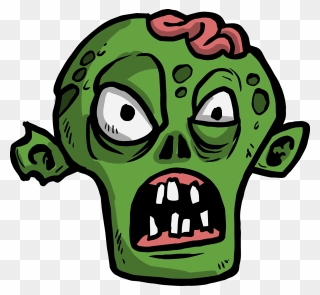 The Zombie Angry - Zombie Face Cartoon Png Clipart
