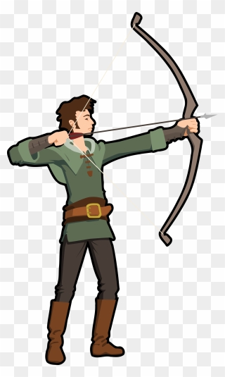 Shooter Clipart Arrow - Hunter With Bow And Arrow Clipart - Png Download