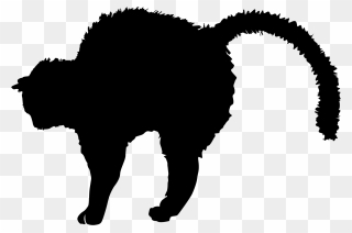 Black Cat Black And White Silhouette Clip Art - Cat Fighting Silhouette Png Transparent Png