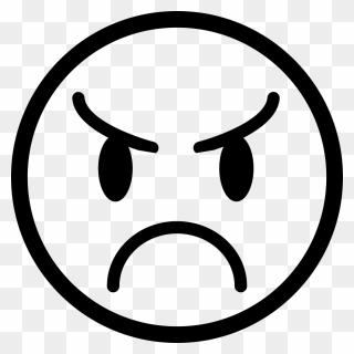 Transparent Angry Face Png - Angry Face Clipart Black And White
