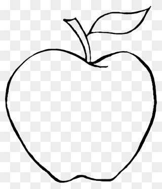 Black And White Apple Drawing School Clipart