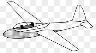 Airplane Glider Drawing Line Art Computer Icons Cc0 - Glider Clipart Black And White - Png Download