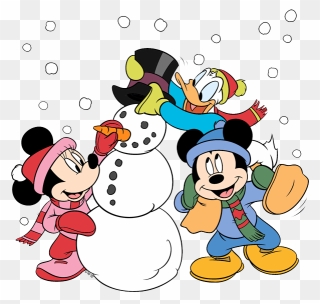 Snowman Clipart Mickey Mouse, Picture - Disney Characters Christmas Clip Art - Png Download