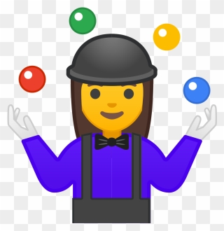 Woman Juggling Emoticon Clipart