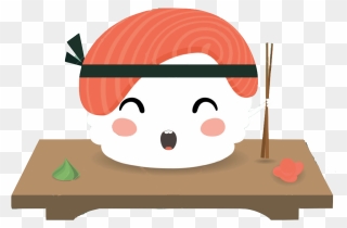 Welcome Sushi - Japanese Cute Cartoon Sushi Clipart