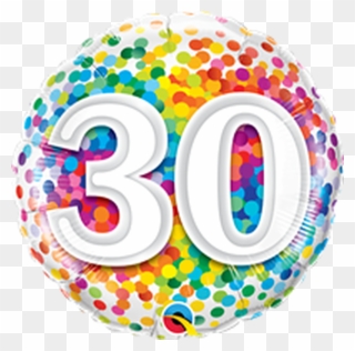 18"q Happy Birthday Rainbow Confetti, 30 - Ballon Anniversaire 40 Ans Clipart