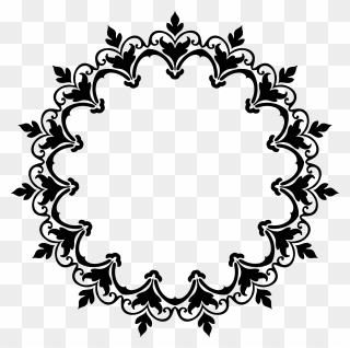 Circle Frame Damask Clipart Picture Freeuse Stock Damask - Png Download