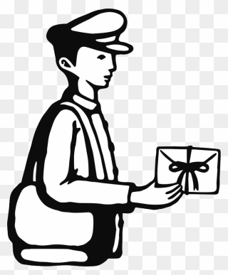 Mailman Clipart Mail Carrier, Mailman Mail Carrier - Clipart Black And White Images Of Postman - Png Download