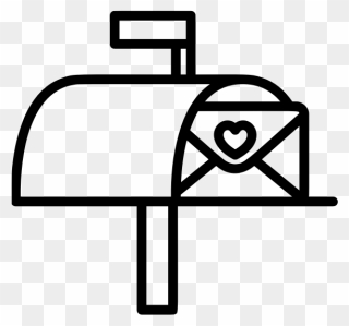 Mailbox Email Icon - Mailbox Clipart Black And White - Png Download