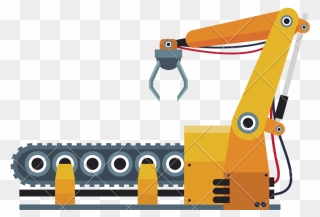 Robotic Production Line Manufacturing - Production Line Illustration Png Clipart