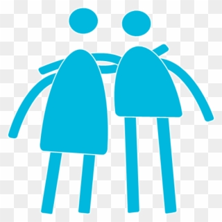 Two Characters With Arms Around Each Other - Carers Clipart - Png Download