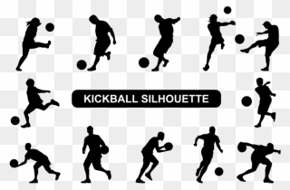 Player Clipart Kickball - Kickball Silhouette - Png Download