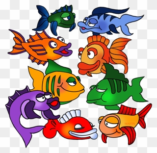 School Closing Clipart Svg Library Download Animals - School Of Fish Cartoon - Png Download