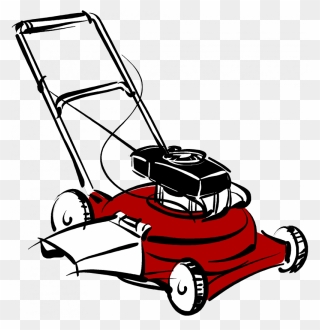 Cartoon Push Lawn Mower Clipart