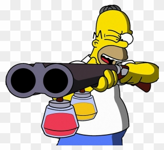 #homer Simpson #gun @lucianoballack - Simpsons Wallpaper Iphone Hd Clipart