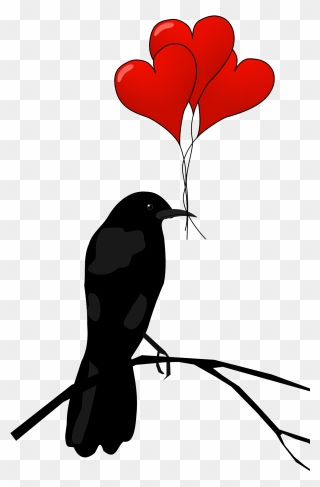 Raven Hearts Transparent - Happy Valentines Day Raven Clipart