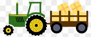 Com Haywagon-clipart 1843777 - Tractor Clipart - Png Download