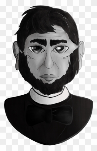 Gray Scale Abraham Lincoln - Illustration Clipart