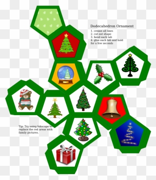 Christmas Ball - Christmas Ornament Dodecahedron Printable Clipart