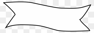 Transparent Banner Png Black And White - White Ribbon Banner Transparent Clipart